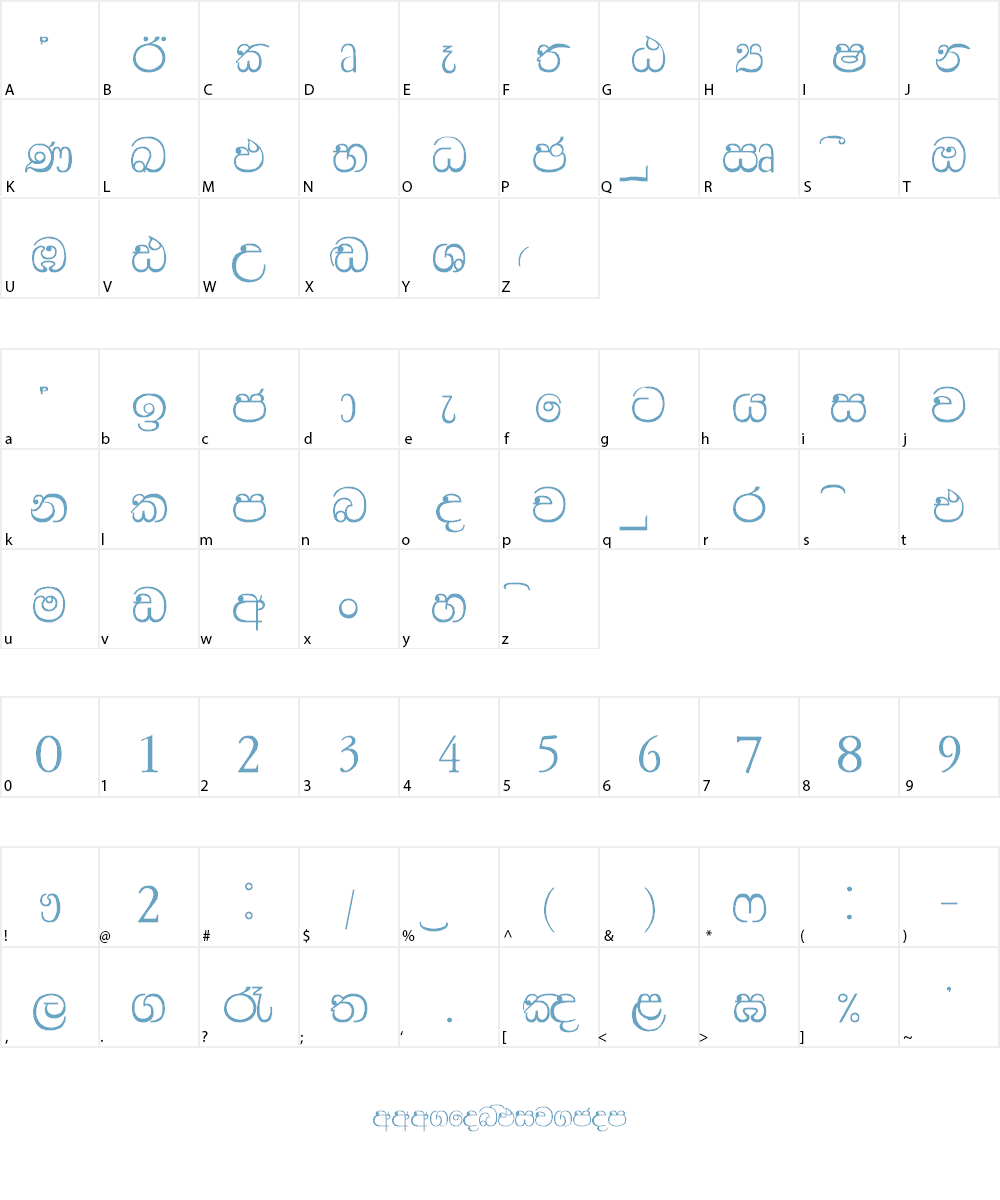 AMS Bindu Font Character
